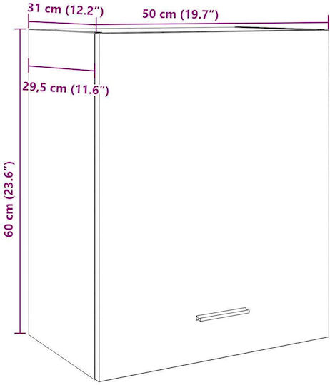 Schrank Wand Grey Concrete 50x31x60Stück