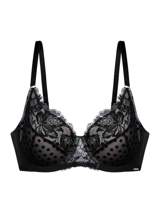 Demi Sticker Sticker Bra with Light Padding Underwire Black