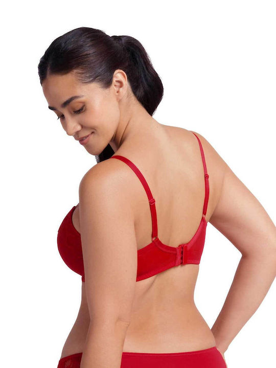 Demi Sticker Sticker Bra Underwire Red & Beige