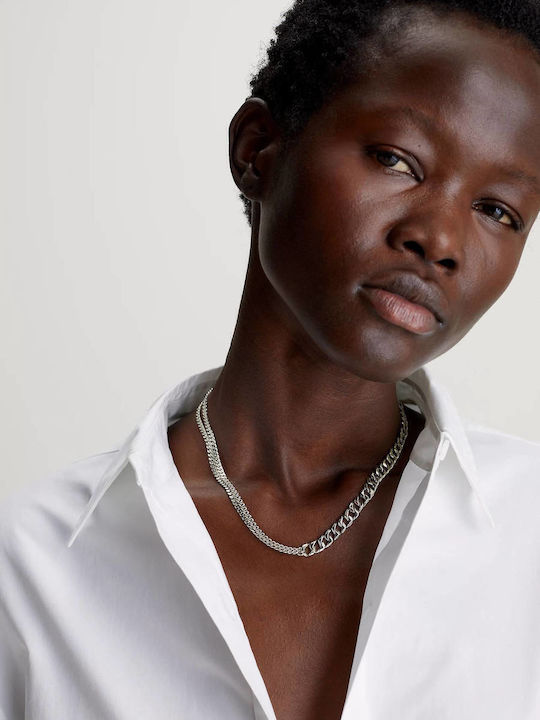 Calvin Klein Chain Neck made of Stainless Steel Gold-plated Length 45cm