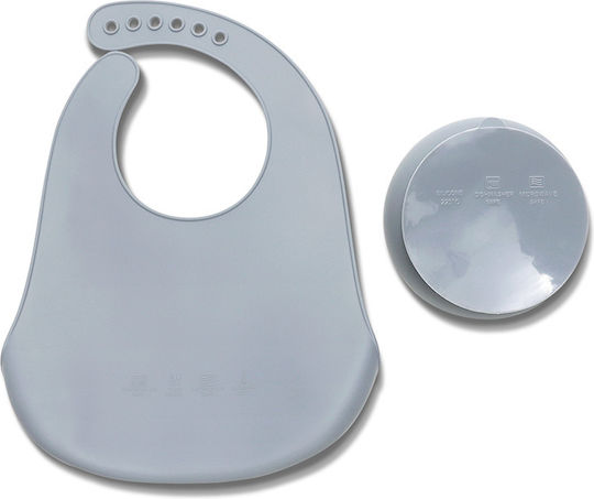 Lorelli Feeding Set made of Silicone Gray 2pcs