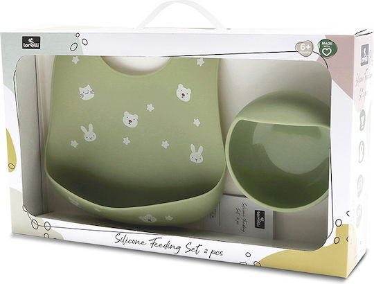Lorelli Feeding Set made of Silicone Green 2pcs
