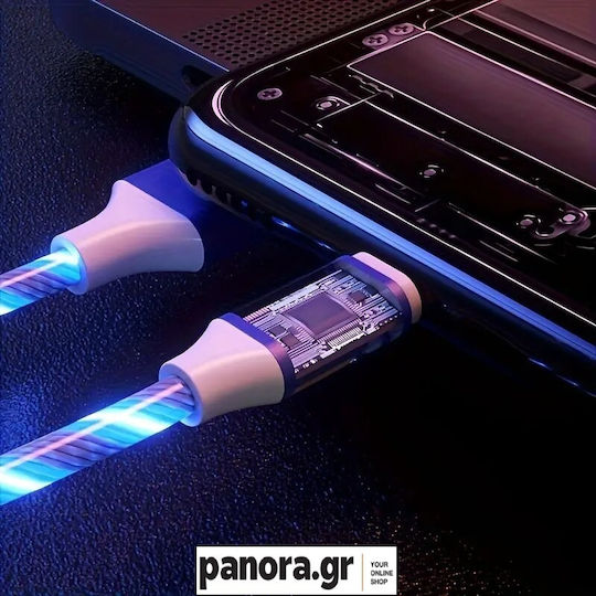 Panora LED USB 2.0 Кабел USB-C Мъжки - USB-A Син 1м 13846