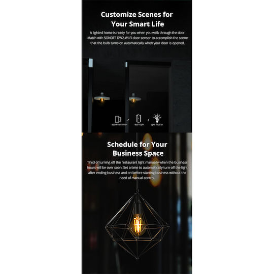Sonoff Smart Λάμπα LED 7W για Ντουί E27 και Σχήμα A60 Ρυθμιζόμενο Λευκό 806lm Dimmable