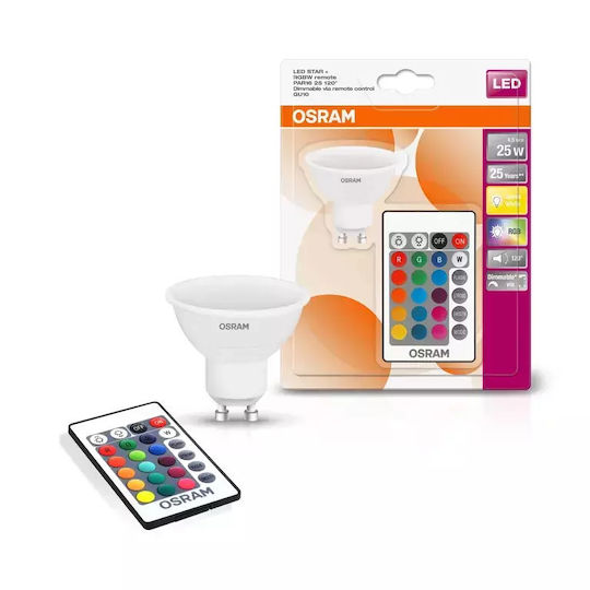 Ledvance Smart LED Bulb 4.2W for Socket GU10 and Shape PAR16 RGBW 250lm Dimmable