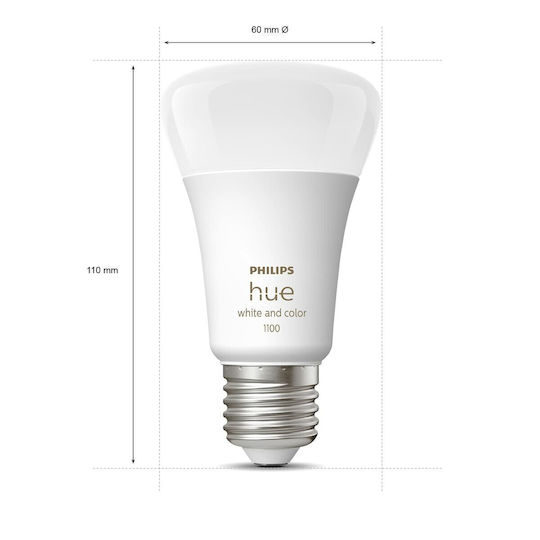 Philips Smart Bulbs LED 11W for Socket E27 and Shape A60 RGBW 1055lm 3pcs