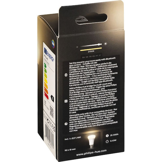 Philips Smart LED Bulb 9.5W for Socket E27 and Shape A60 Warm White 1055lm Dimmable