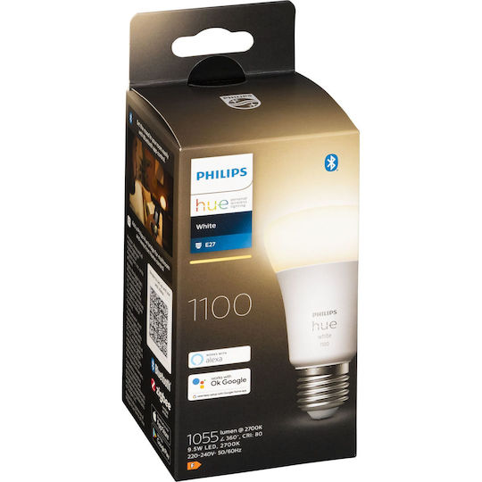 Philips Smart LED Bulb 9.5W for Socket E27 and Shape A60 Warm White 1055lm Dimmable