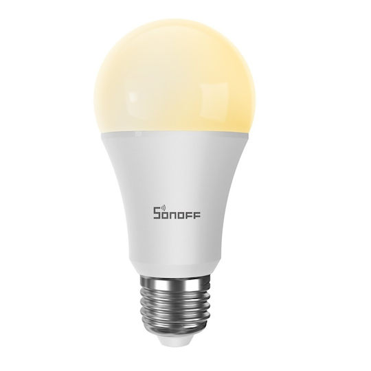 Sonoff Smart Lampe LED 9W für Fassung E27 und Form A60 Warmes Weiß 806lm Dimmbar