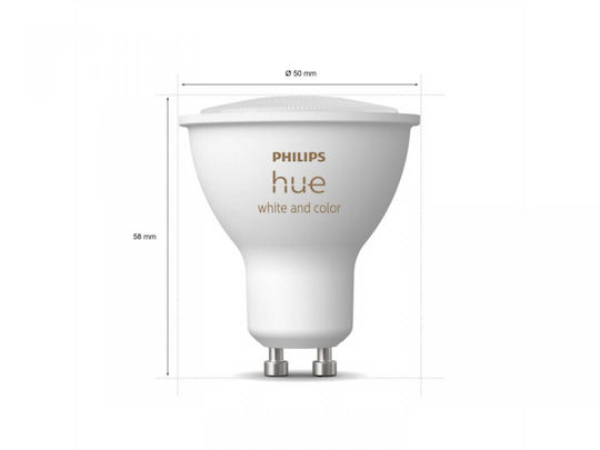 Philips Smart Bulbs LED 5W for Socket GU10 RGB 350lm 3pcs