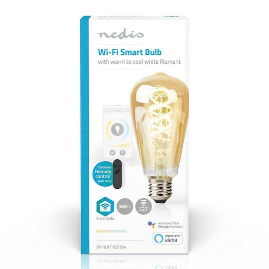 Nedis Смарт крушка LED 4.9W за фасунга E27 и форма ST64 Регулируем бял цвят 360лм Димируем