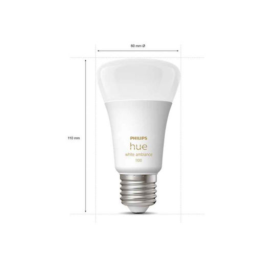 Philips Smart LED Bulb 8W for Socket E27 and Shape A60 Adjustable White 806lm Dimmable