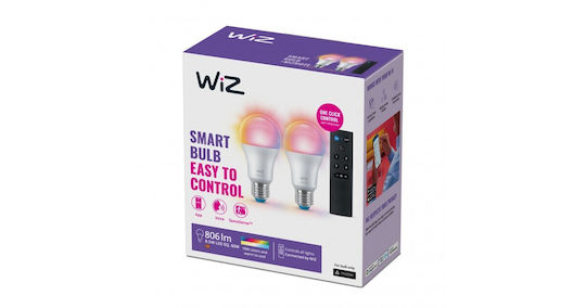 WiZ Smart LED Bulb 60W for Socket E27 and Shape A60 RGB 806lm