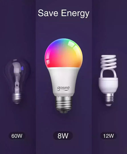 Gosund Smart Bulbs LED for Socket E27 and Shape A60 RGB 800lm 2pcs