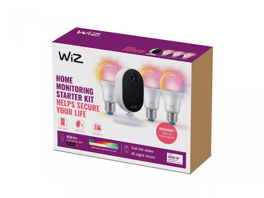 WiZ Smart Λάμπες LED 8.5W για Ντουί E27 και Σχήμα A60 RGBW 806lm 3τμχ