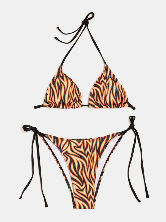 Orange Bikini Set with Pareo