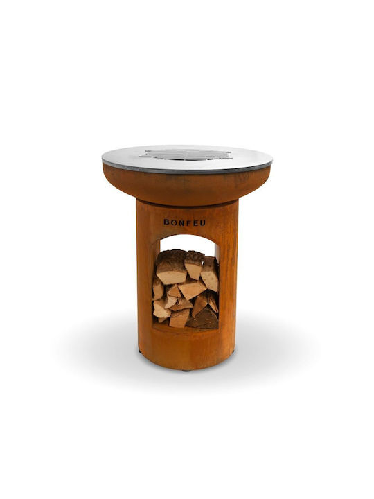 Kamin Draußen Metallisch Braun