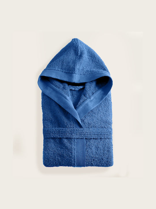 Amadeus Blue Hooded Bathrobe Medium