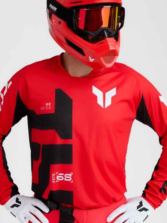 Thor Launchmode Pentru bărbați Tricou Motocross Mânecă lungă Roșu Culoare