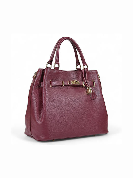 Passaggio Leather Leather Women's Bag Tote Hand Burgundy