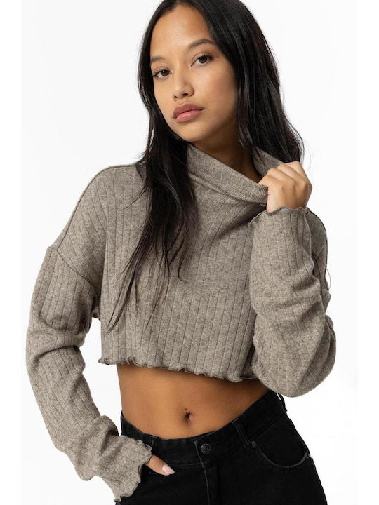 Παιδικό Crop Top Μακρυμάνικο Grey