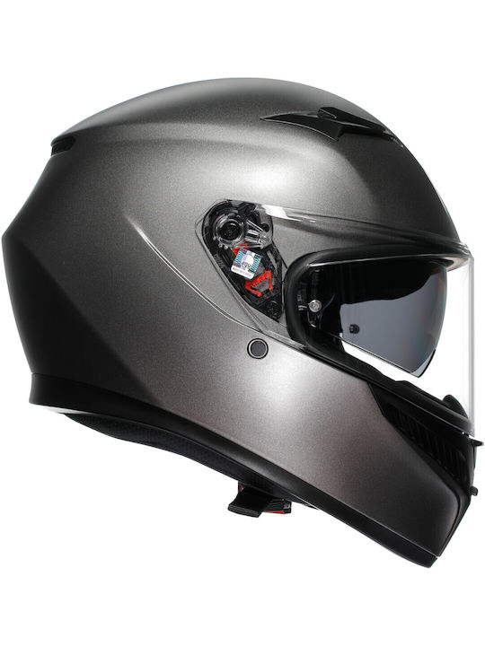 AGV K3 MPLK Mat Luna Grau Motorradhelm Volles Gesicht ECE 22.06 Gewicht 1550gr mit Pinlock und Sonnenvisier
