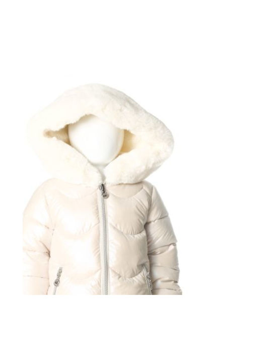 Joyce Kids Casual Jacket with Hood White