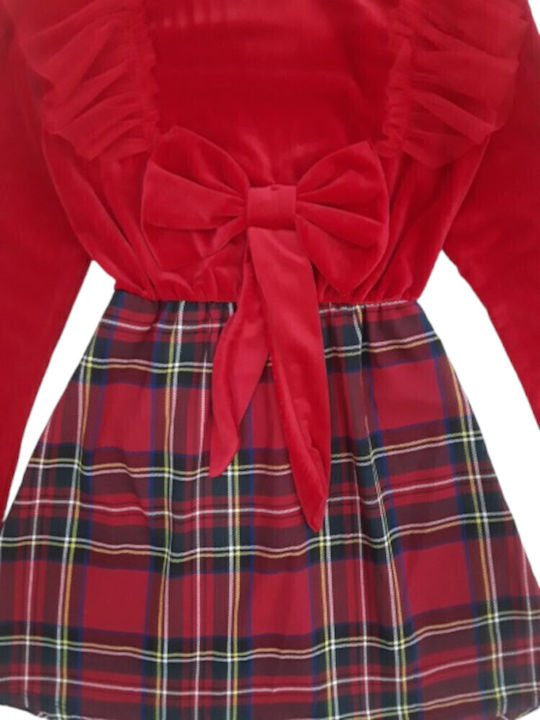 Domina Παιδικό Φόρεμα Τούλινο Red Checked
