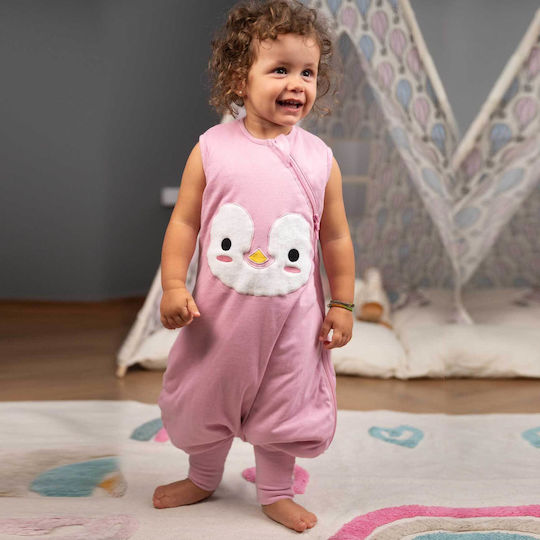 Baby Bliss Winter Sleeping Bag with Feet 2.5 Tog Penguin Pink