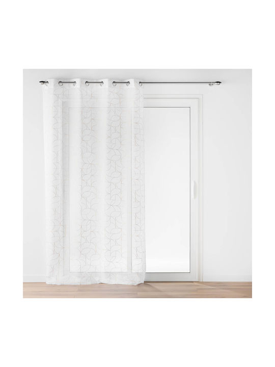 Douceur d'Intérieur Curtain with Grommet L-c Louxor White 140x240cm