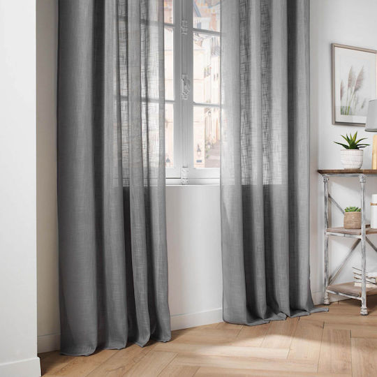 Curtain with Grommets L-c Haltona Gray 140x280cm