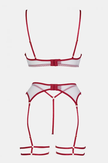 Decoro Sexy Dessous-Sets mit Transparenz & Straps Burgundisch