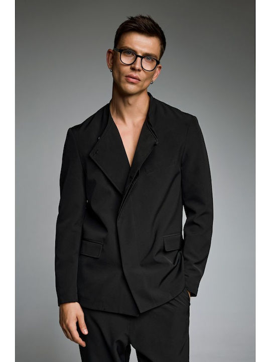 Men's Winter Suit Jacket Slim Fit Black