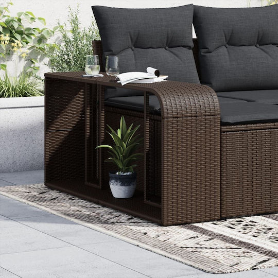Tisch Rattan Stabil Brown 112x27x55cm