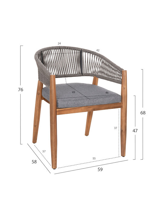 Outdoor Dining Set Navant 9 Pieces Gray with Pillows