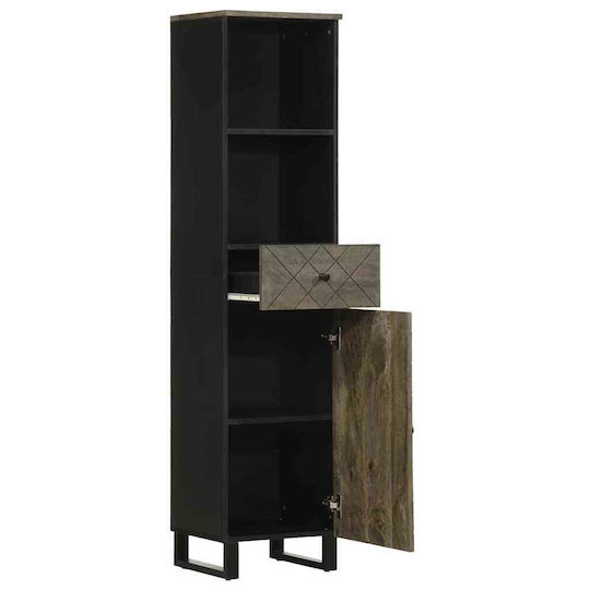 vidaXL 4017706 Στήλη Μπάνιου Τοίχου 38x33x160cm Μαύρη