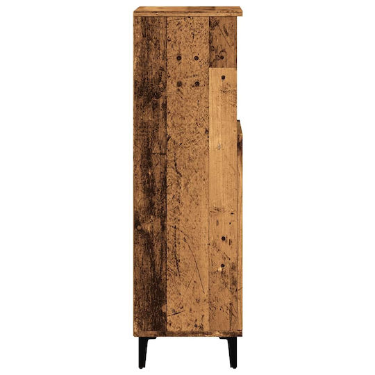 vidaXL Wall Hung Cabinet Bathroom Column Cabinet L30xD30xH100cm Brown