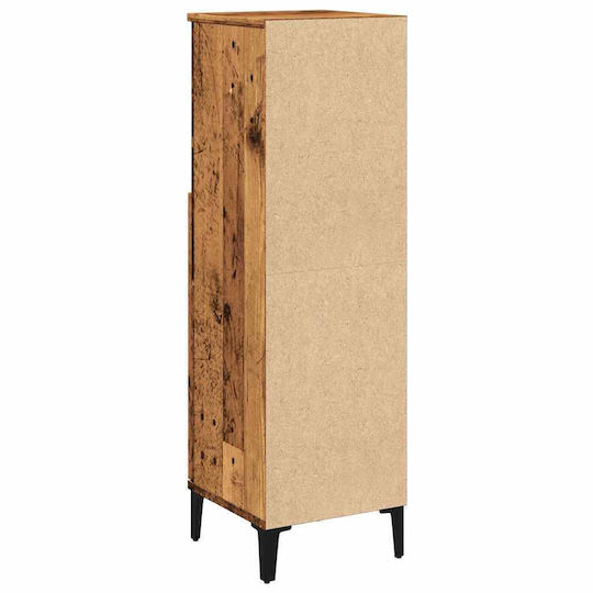 vidaXL Wall Hung Cabinet Bathroom Column Cabinet L30xD30xH100cm Brown
