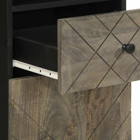 vidaXL Badezimmersäule Wandhängeschrank H38xB33xH160cm Schwarz