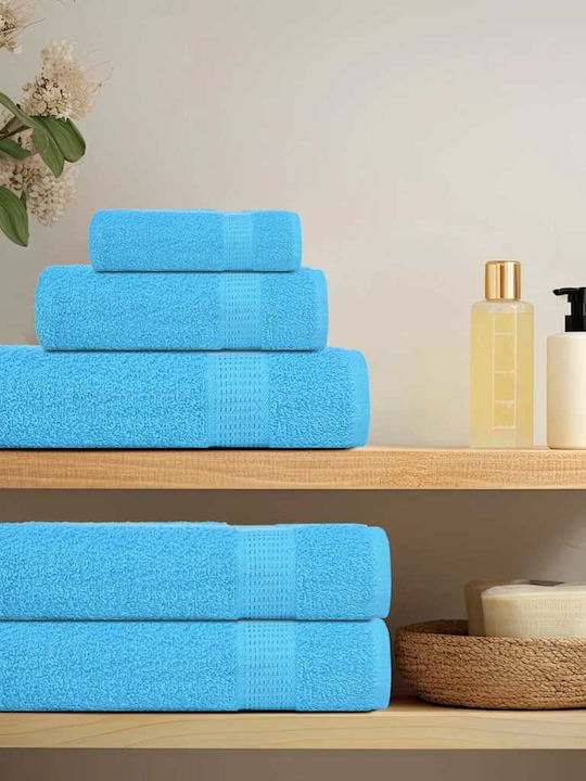 vidaXL Bath Towel 100x200cm Turquoise 4 Pieces Weight 360gsm