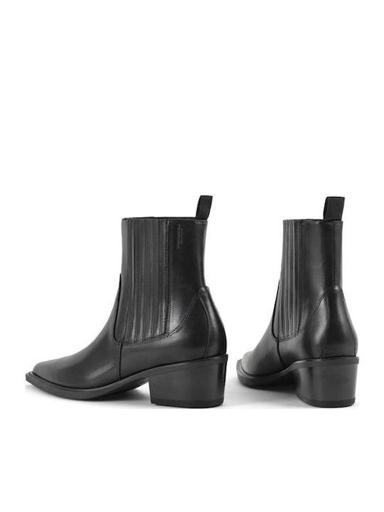 Leder Damen Chelsea Stiefeletten Schwarz
