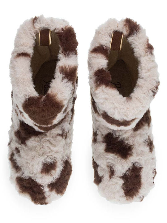 Parex Winter Women's Slippers in Beige color