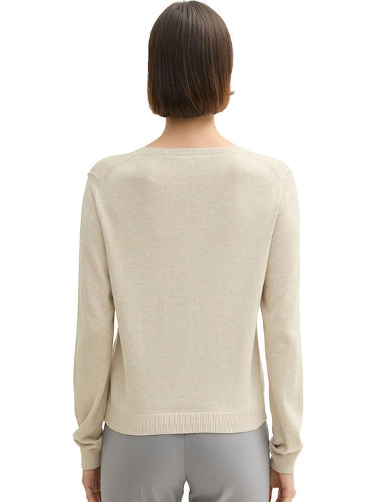 Women's Knitted Cardigan Dusty Beige Melange