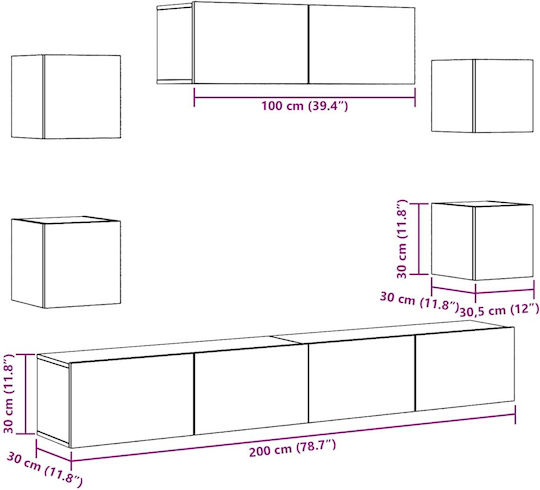 Unitate TV pentru sufragerie Cafea L100xÎ