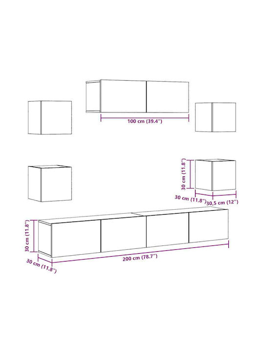 Wohnzimmer TV-Einheit Technical Oak L100xB