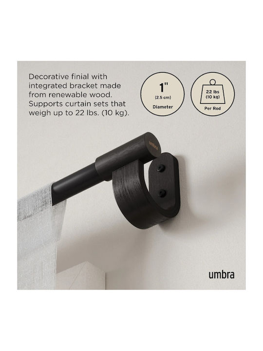 Umbra Extendable Metallic Curtain Pole Bellwood Single Φ38mm 107-305cm Metallic