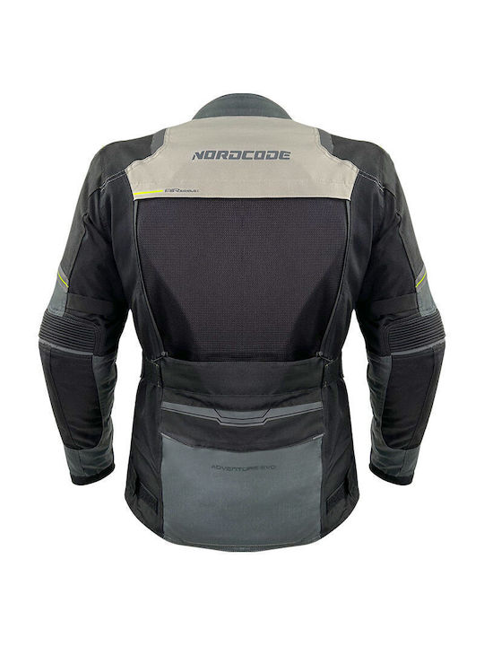 Nordcode Adventure Evo 24 Oversize Men's Motorcycle Jacket Cordura 4 Seasons Waterproof Dark Grey/Black