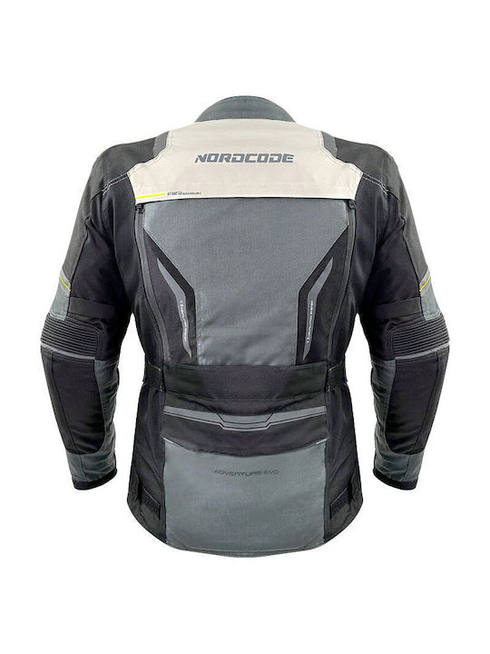Nordcode Adventure Evo 24 Oversize Men's Motorcycle Jacket Cordura 4 Seasons Waterproof Dark Grey/Black