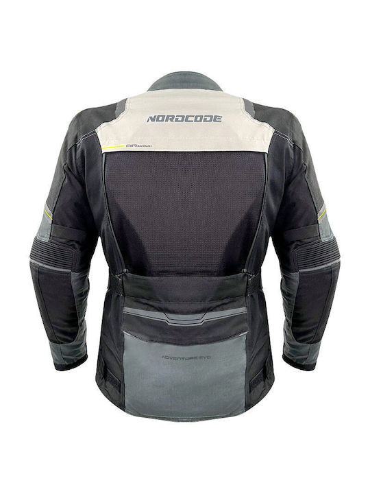 Nordcode Adventure Evo 24 Oversize Men's Motorcycle Jacket Cordura 4 Seasons Waterproof Dark Grey/Black