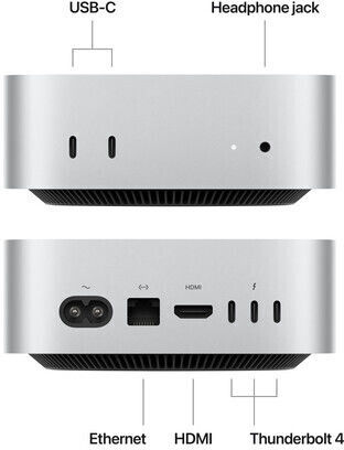 Apple Mac Mini (2024) (M4 10 nuclee/16GB/512GB SSD/MacOS) 10-Core GPU